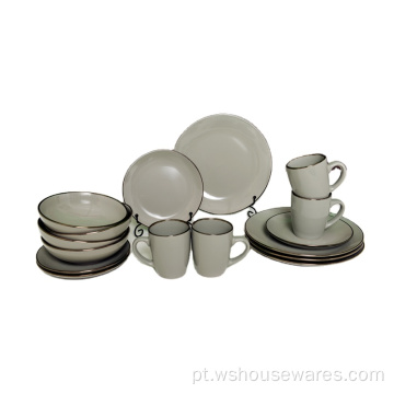 16pcs Soild cor glazed jantar conjunto para a família